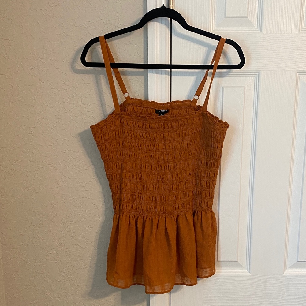 Torrid Orange Smocked Camisole Top